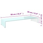 vidaXL Stativ TV/Suport monitor, sticlă, verde, 90 x 30 x 13 cm