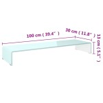 vidaXL Stativ TV/Suport monitor, sticlă, verde, 100 x 30 x 13 cm