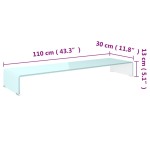 vidaXL Stativ TV/Suport monitor, sticlă, verde, 110 x 30 x 13 cm