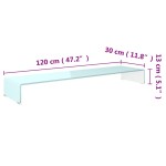 vidaXL Stativ TV/Suport monitor, sticlă, verde, 120 x 30 x 13 cm