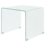 vidaXL Măsuță cafea, sticlă securizată 49,5 x 50 x 45 cm, transparentă vidaXL Măsuță cafea, sticlă securizată 49,5 x 50 x 45 cm, transparentă