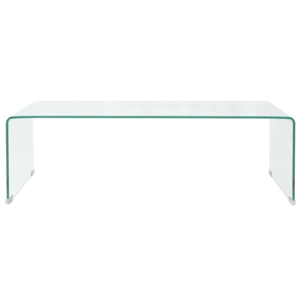 vidaXL Măsuță cafea sticlă securizată 98 x 45 x 30 cm, transparentă