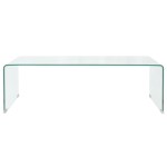 vidaXL Măsuță cafea sticlă securizată 98 x 45 x 30 cm, transparentă vidaXL Măsuță cafea sticlă securizată 98 x 45 x 30 cm, transparentă