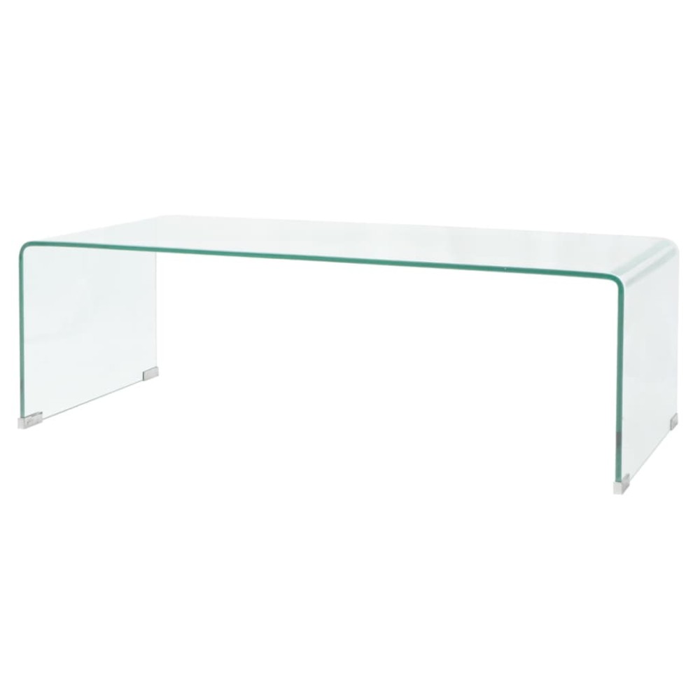 vidaXL Măsuță cafea sticlă securizată 98 x 45 x 30 cm, transparentă
