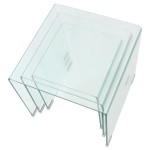 vidaXL Set mese suprapuse, sticlă călită transparentă, trei piese vidaXL Set mese suprapuse, sticlă călită transparentă, trei piese