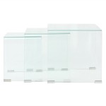 vidaXL Set mese suprapuse, sticlă călită transparentă, trei piese vidaXL Set mese suprapuse, sticlă călită transparentă, trei piese