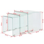 vidaXL Set mese suprapuse, sticlă călită transparentă, trei piese vidaXL Set mese suprapuse, sticlă călită transparentă, trei piese
