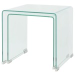 vidaXL Set de masă din sticlă securit transparentă, stivuibil, 2 piese