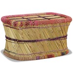 vidaXL Măsuță de cafea cu detalii chindi, multicolor, bambus vidaXL Măsuță de cafea cu detalii chindi, multicolor, bambus
