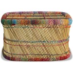 vidaXL Măsuță de cafea cu detalii chindi, multicolor, bambus vidaXL Măsuță de cafea cu detalii chindi, multicolor, bambus