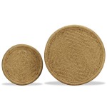 vidaXL Set măsuțe de cafea, 2 piese, iută naturală