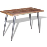 vidaXL Masă de bucătărie, 120 x 60 x 76 cm, lemn masiv reciclat