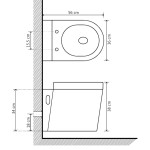 vidaXL Vas toaletă cu montare pe perete, ceramică, alb vidaXL Vas toaletă cu montare pe perete, ceramică, alb