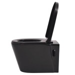 vidaXL Vas toaletă cu montare pe perete, ceramică, negru