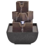 vidaXL Fântână de interior cu iluminare LED, polirășină vidaXL Fântână de interior cu iluminare LED, polirășină