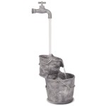 vidaXL Decor cu apă curgătoare, robinet și găleți, polirășină vidaXL Decor cu apă curgătoare, robinet și găleți, polirășină