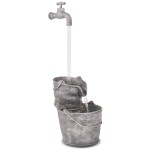 vidaXL Decor cu apă curgătoare, robinet și găleți, polirășină vidaXL Decor cu apă curgătoare, robinet și găleți, polirășină