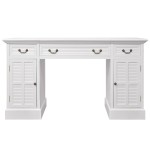 vidaXL Birou dublu cu piedestal, 140 x 48 x 80 cm, alb