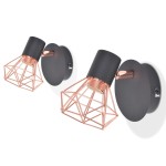 vidaXL Lampă de perete 2 buc, E14, negru și arămiu vidaXL Lampă de perete 2 buc, E14, negru și arămiu