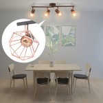 vidaXL Lustră cu 4 spoturi E14, negru și arămiu vidaXL Lustră cu 4 spoturi E14, negru și arămiu