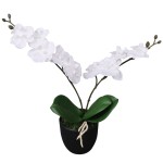 vidaXL Plantă artificială orhidee cu ghiveci, 30 cm, alb vidaXL Plantă artificială orhidee cu ghiveci, 30 cm, alb