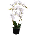 vidaXL Plantă artificială orhidee cu ghiveci, 65 cm, alb vidaXL Plantă artificială orhidee cu ghiveci, 65 cm, alb