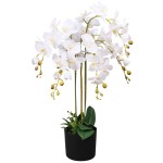 vidaXL Plantă artificială orhidee cu ghiveci, 75 cm, alb vidaXL Plantă artificială orhidee cu ghiveci, 75 cm, alb