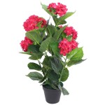 vidaXL Hortensie artificială cu ghiveci 60 cm, roșie vidaXL Hortensie artificială cu ghiveci 60 cm, roșie