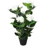 vidaXL Plantă artificială Hydrangea cu ghiveci, 60 cm, alb vidaXL Plantă artificială Hydrangea cu ghiveci, 60 cm, alb
