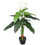 vidaXL Floare de cală crin artificială cu ghiveci, 85 cm, alb vidaXL Floare de cală crin artificială cu ghiveci, 85 cm, alb