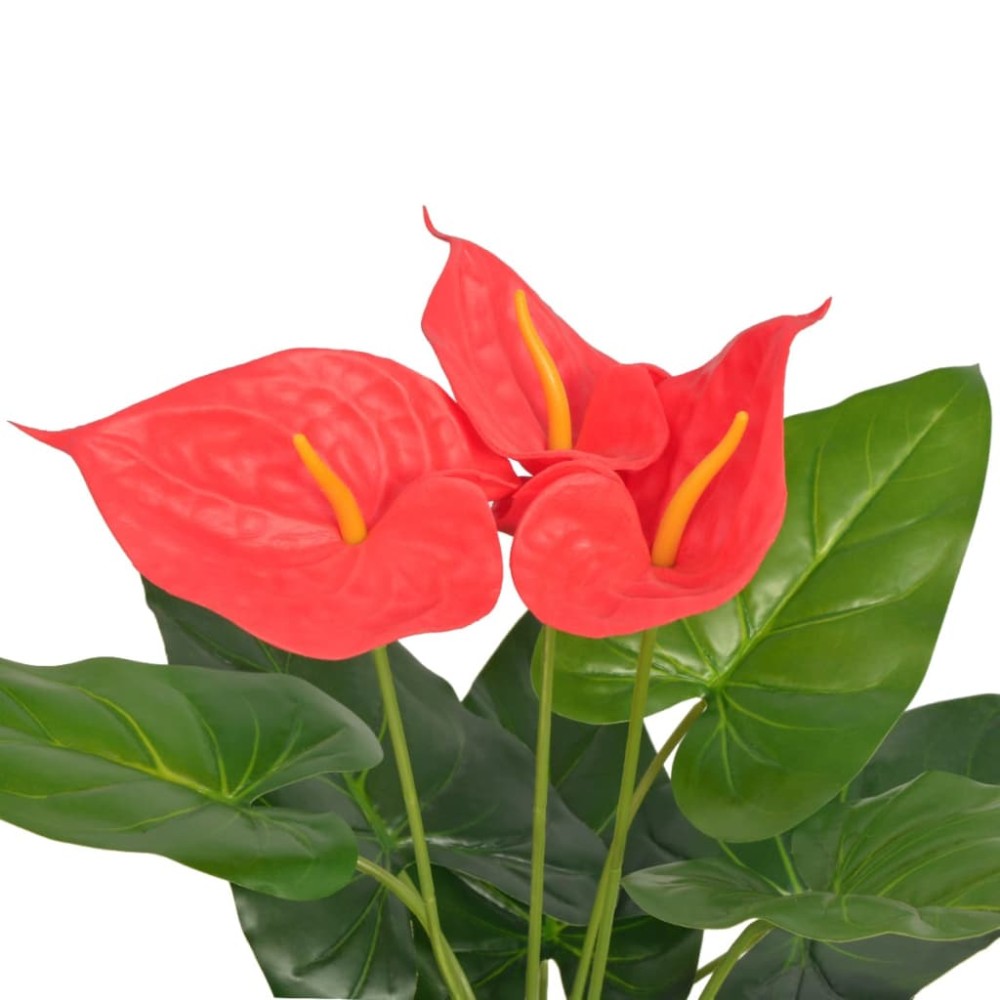 vidaXL Plantă artificială Anthurium cu ghiveci, 45 cm, roșu și galben