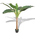 vidaXL Bananier artificial cu ghiveci, 150 cm, verde vidaXL Bananier artificial cu ghiveci, 150 cm, verde