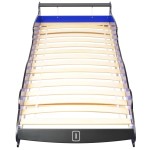 vidaXL Pat pentru copii mașină de curse 90 x 200 cm, albastru