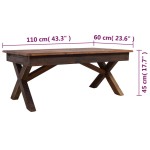 vidaXL Măsuță de cafea, 110x60x45 cm, mix lemn masiv reciclat vidaXL Măsuță de cafea, 110x60x45 cm, mix lemn masiv reciclat