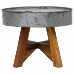 vidaXL Măsuță de cafea, argintiu, 60x45 cm, amestec lemn reciclat vidaXL Măsuță de cafea, argintiu, 60x45 cm, amestec lemn reciclat