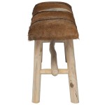 vidaXL Bancă din piele de capră și tec