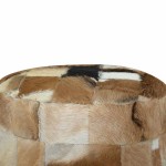 vidaXL Taburet din piele naturală, rotund, 50 x 50 x 45 cm vidaXL Taburet din piele naturală, rotund, 50 x 50 x 45 cm