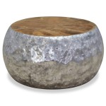 vidaXL Măsuță de cafea din aluminiu și tec, 60 x 60 x 30 cm vidaXL Măsuță de cafea din aluminiu și tec, 60 x 60 x 30 cm