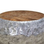 vidaXL Măsuță de cafea din aluminiu și tec, 60 x 60 x 30 cm vidaXL Măsuță de cafea din aluminiu și tec, 60 x 60 x 30 cm