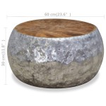 vidaXL Măsuță de cafea din aluminiu și tec, 60 x 60 x 30 cm vidaXL Măsuță de cafea din aluminiu și tec, 60 x 60 x 30 cm