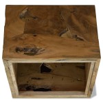 vidaXL Măsuță de cafea, 50 x 50 x 35 cm, lemn de tec natural, maro vidaXL Măsuță de cafea, 50 x 50 x 35 cm, lemn de tec natural, maro