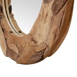 vidaXL Oglindă decorativă Lemn de tec 60 cm Rotundă
