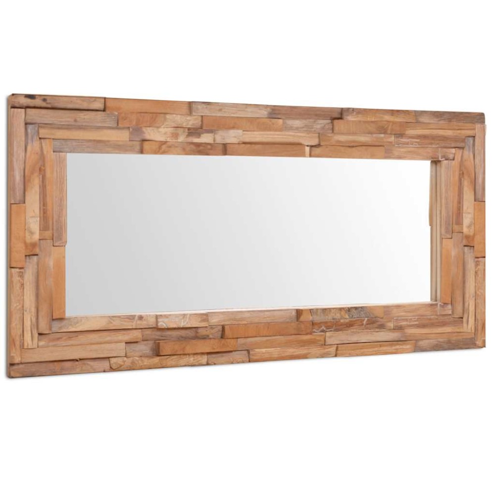 vidaXL Oglindă decorativă din lemn de tec, 120 x 60 cm, dreptunghiular