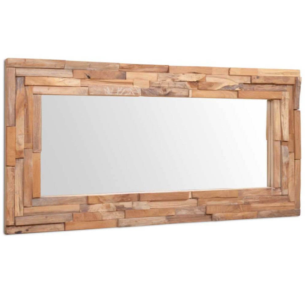 vidaXL Oglindă decorativă din lemn de tec, 120 x 60 cm, dreptunghiular