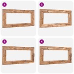 vidaXL Oglindă decorativă din lemn de tec, 120 x 60 cm, dreptunghiular vidaXL Oglindă decorativă din lemn de tec, 120 x 60 cm, dreptunghiular