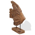 vidaXL Sculptură pește Teak 40x12x57 cm