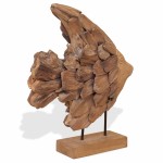 vidaXL Sculptură pește Teak 40x12x57 cm