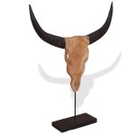 vidaXL Sculptură craniu de taur, 66x15x88 cm, tec vidaXL Sculptură craniu de taur, 66x15x88 cm, tec
