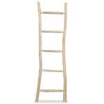 vidaXL Scară pentru prosoape cu 5 trepte, tec, 45x150 cm, natural vidaXL Scară pentru prosoape cu 5 trepte, tec, 45x150 cm, natural