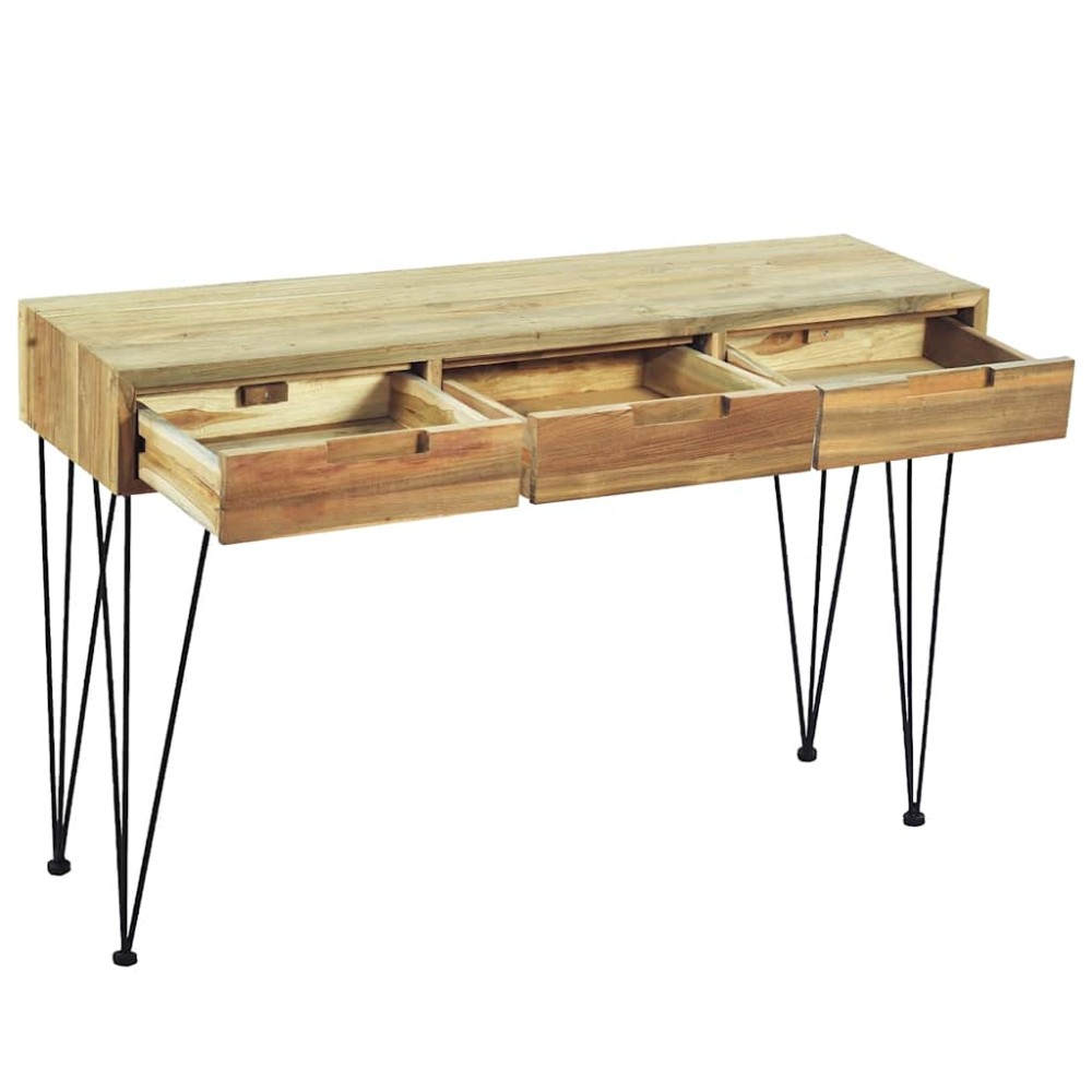 vidaXL Masă consolă, 120x35x76 cm, tec masiv